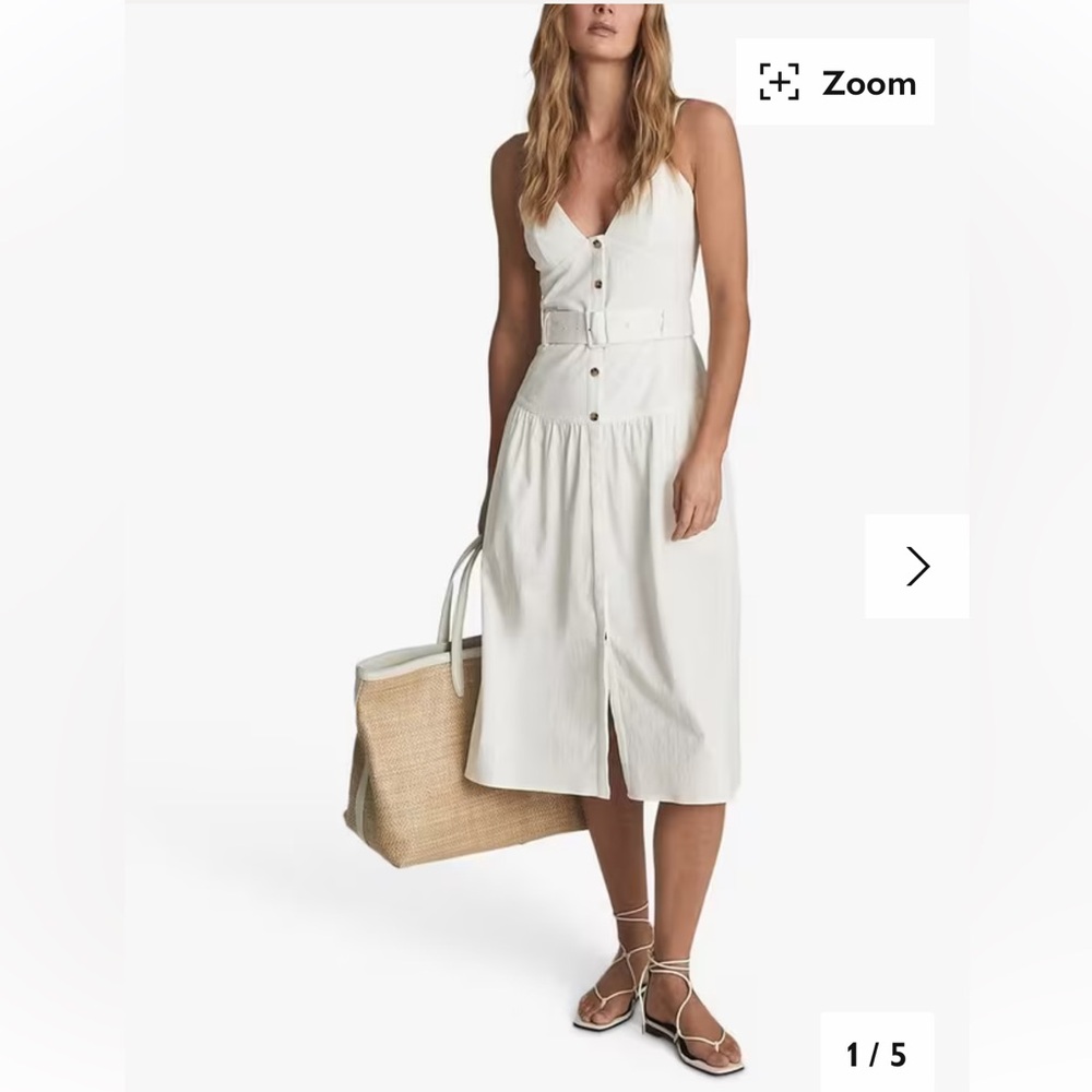 Reiss white vita dress size 6